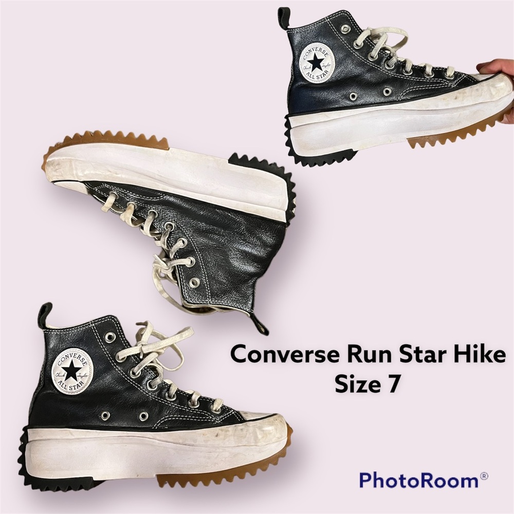 Metallic converse run star hike shoes